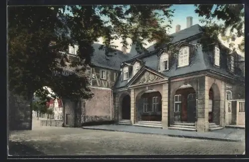 AK Friedberg / Hessen, Burg, vorderer Eingang mit Schlosswache