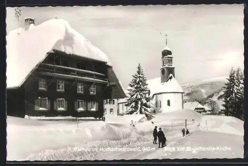 AK Bernau im Hochschwarzwald, Blick zur St. Johannis-Kirche