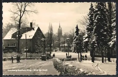 AK Annaberg-Buchholz /Erzg., Blick zur Stadt