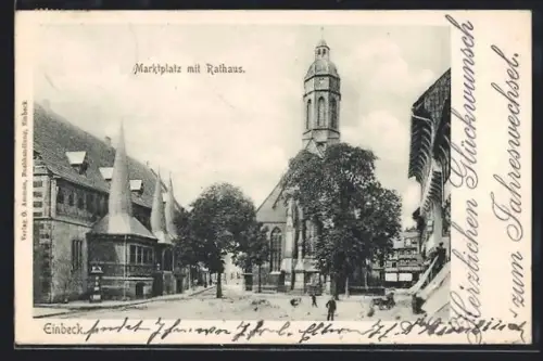 AK Einbeck, Marktplatz mit Rathaus