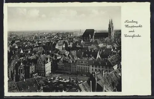 AK Nürnberg, Hauptmarkt und Lorenzkirche