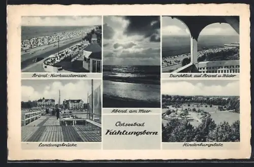 AK Kühlungsborn, Strand-Kurhausstrasse, Landungsbrücke, Hindenburgplatz