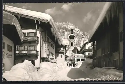 AK Reit im Winkl, Verschneiter Dorfeingang