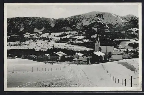 AK Törwang /Samerberg, Winteransicht des Ortes mit Kirche