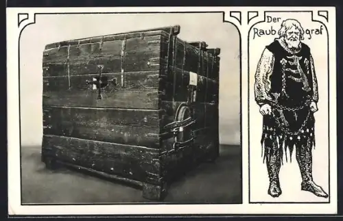 AK Quedlinburg am Harz, Raubgrafenkasten im Rathaus, Der Raubgraf