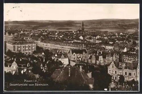 AK Plauen i. V., Gesamtansicht vom Bärenstein