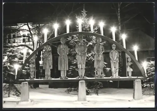 AK Schneeberg-Neustädtel, Schwibbogen zur Weihnachtszeit