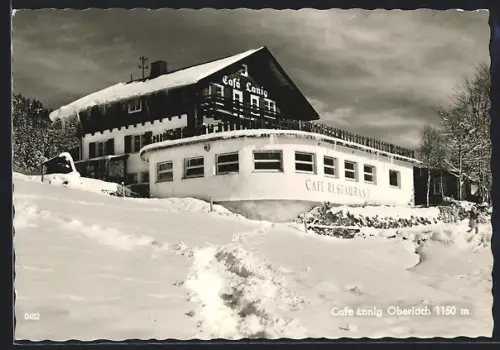 AK Oberjoch /Allgäuer Alpen, Cafe Lanig im Winter