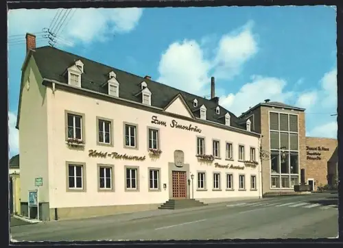 AK Bitburg /Eifel, Hotel-Restaurant Zum Simonbräu, Brauerei-Ausschank, Inh. Hans Sebelin