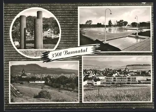 AK Baunatal, Schwimmbad, Ortsansicht, Säulen