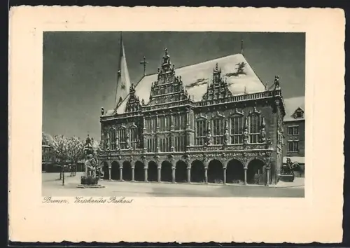 AK Bremen, Verschneites Rathaus