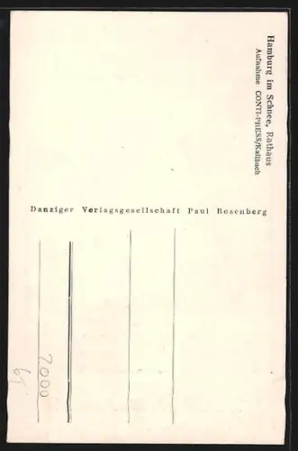 AK Hamburg, Rathaus im Schnee