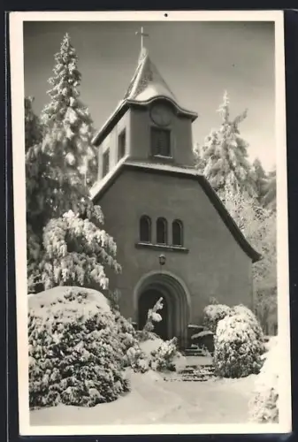 AK Oberbärenburg, Kirche im Winter