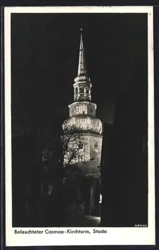 AK Stade, Beleuchteter Cosmae-Kirchturm