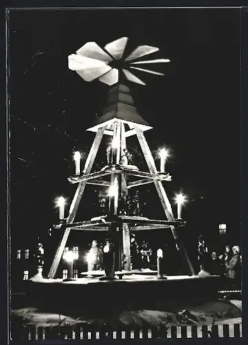 AK Elterlein /Annaberg, Marktpyramide zur Weihnachtszeit
