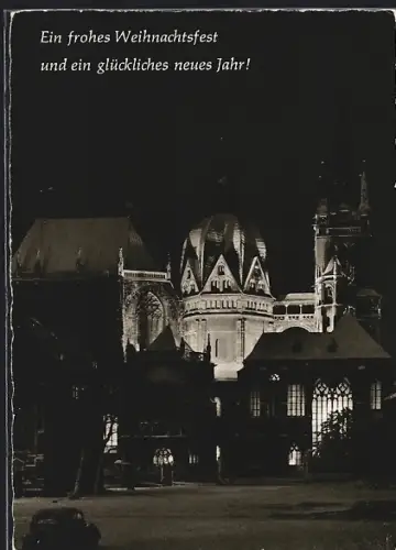 AK Aachen, Dom bei Nacht