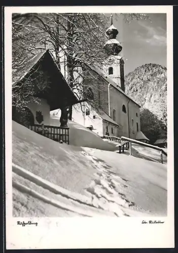 AK Ruhpolding, Kirche im Winter