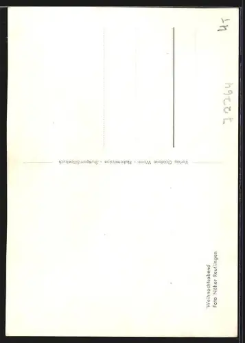 AK Reutlingen, Weihnachtsbaum am Rathausplatz