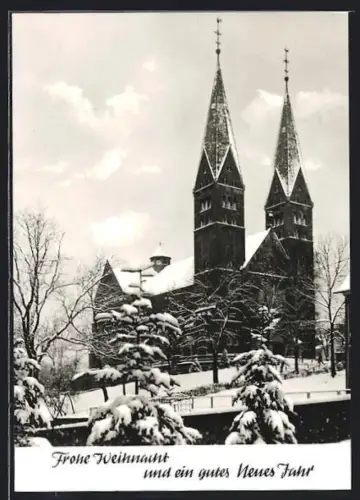 AK Siegen, Nikolaikirche im Winter