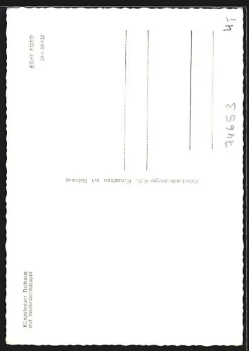 AK Künzelsau, Rathaus mit Weihnachtsbaum