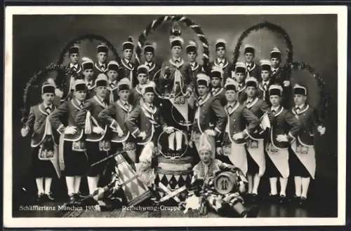 AK München, Reifschwung-Gruppe, Schäfflertanz