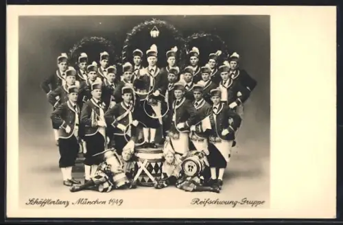 AK Schäfflertanz München 1949, Reifschwung-Gruppe