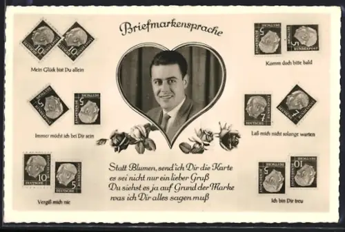 AK Briefmarkensprache, Mein Glück bist du allein