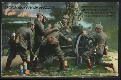 AK Soldaten der Artillerie beim Laden eines Geschützes