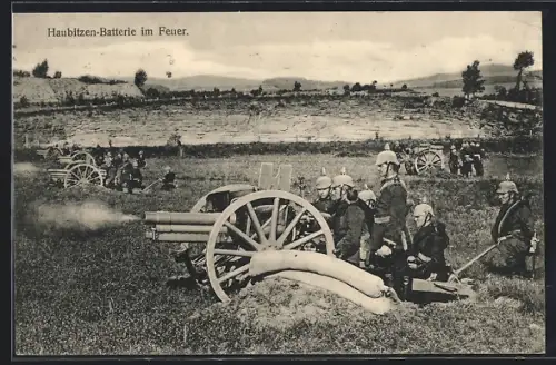 AK Haubitzen-Batterie im Feuer