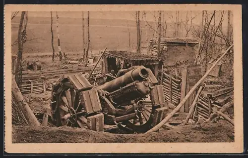 AK Erbeutete engl. 18cm Haubitze