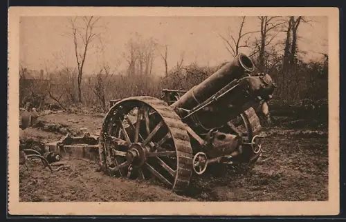 AK Erbeutetes engl. 20cm Geschütz