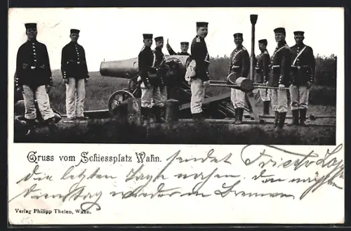 AK Wahn, Soldaten der Artillerie auf dem Schiessplatz Wahn