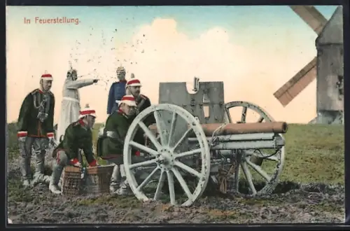 AK Artillerie in Feuerstellung
