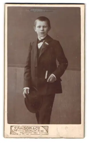 Fotografie Samson & Co., Berlin, Turmstrasse 76, Jugendbildnis Herr Rudolf Meyer