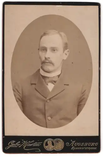 Fotografie Gebr. Martin, Augsburg, Bahnhofstrasse, Porträt eines Herrn mit Schnurrbart