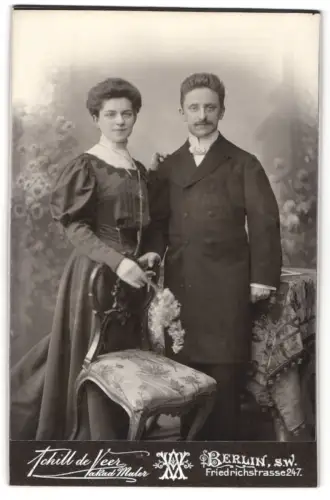 Fotografie Tchill de Veer, Berlin, Friedrichsstrasse 247, Porträt eines Paares im März 1907