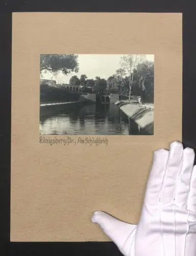 4 Fotografien Ansicht Königsberg i. Pr., Wehr am Schlossteich, Landgraben, Warnicken