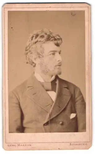 Fotografie Gerb. Martin, Augsburg, Portrait Ludwig Ganghofer, bayerischer Schrifststeller im Seitenprofil, 1880