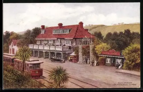 Künstler-AK A. R. Quinton: Groudle Glen /I. of Man, Hotel & Station