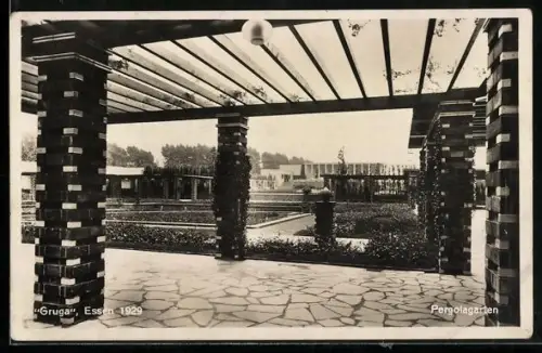 AK Essen, Gr. Ruhrländische Gartenbau-Ausstellung Gruga 1929, Pergolagarten