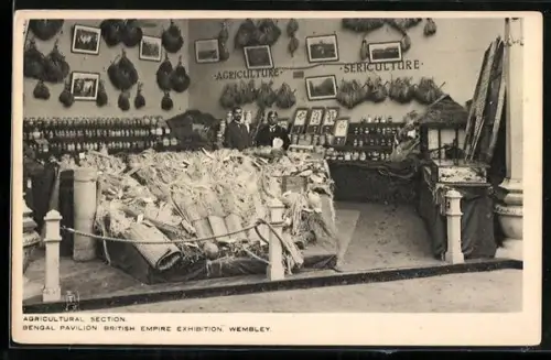 AK Wembley, British Empire Exhibition, Agricultural Section, Bengal Pavilion, Ausstellung