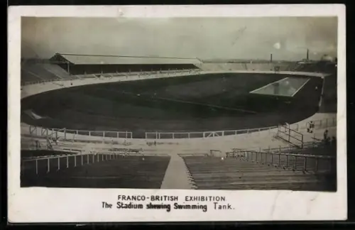 AK London, Franco-British Exhibition, The Stadium shewing Swimming Tank