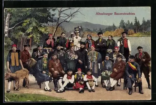 AK Altenburger Bauerntrachten, Hochzeitsgesellschaft