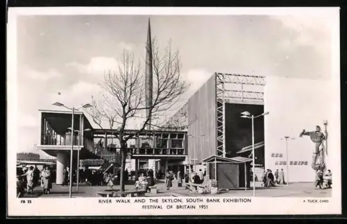 AK London, Festival of Britain 1951, South Bank Exhibition, River Walk and the Skylon, Ausstellung