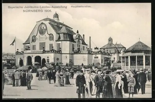 AK Nürnberg, Bayerische Jubiläums-Landes-Ausstellung 1906, Hauptrestaurant