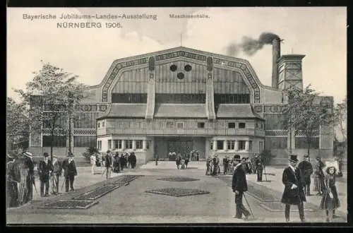 AK Nürnberg, Bayer. Jubiläums-Landes-Ausstellung 1906, Maschinenhalle