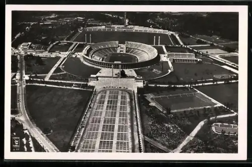 AK Olympia, Fliegeraufnahme des Reichssportfeldes