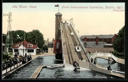 AK Dublin, Irish International Exhibition Dublin 1907, The Water Chute, Ausstellung