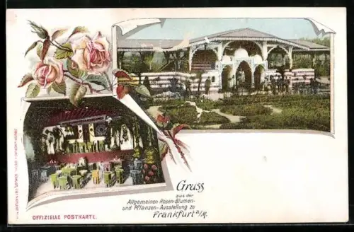 AK Frankfurt a. M., allgem. Rosen-Blumen- & Pflanzen-Ausstellung