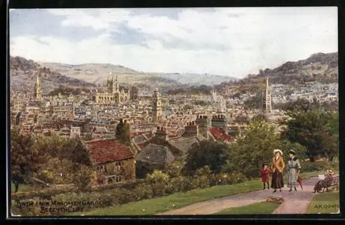 Künstler-AK A. R. Quinton: Bath, View from Magdalen Gardens, Beechen Cliff